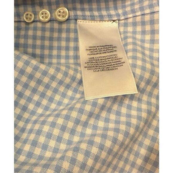 Ralph Lauren Gingham Button Down Oxford Shirt Sz. L Blue/White - Picture 11 of 12